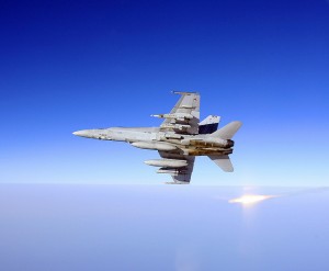 FA18 Hornet on a close air support mission in Iraq, 2007. US Navy photo